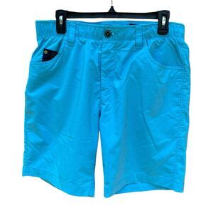 William Murray Performance Golf Shorts Men 32 Straight Fit Blue Athletic Tartan